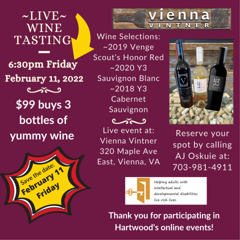 Vienna Virginia Wine Tasting at Vienna Vintner a charity event benefitting special need adults